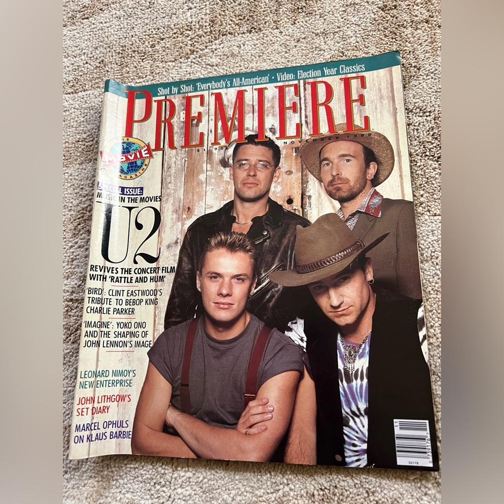 Premiere magazine U2 Bono cover November 1988